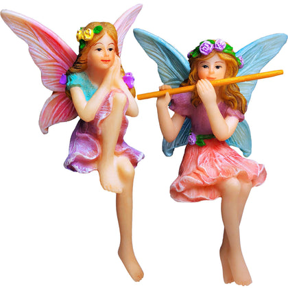 Mood Lab fairy garden sitting fairies add whimsical charm to outdoor spaces.