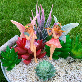 Mood Lab Fairy Garden sitting fairies brighten patios and planters with playful detail.