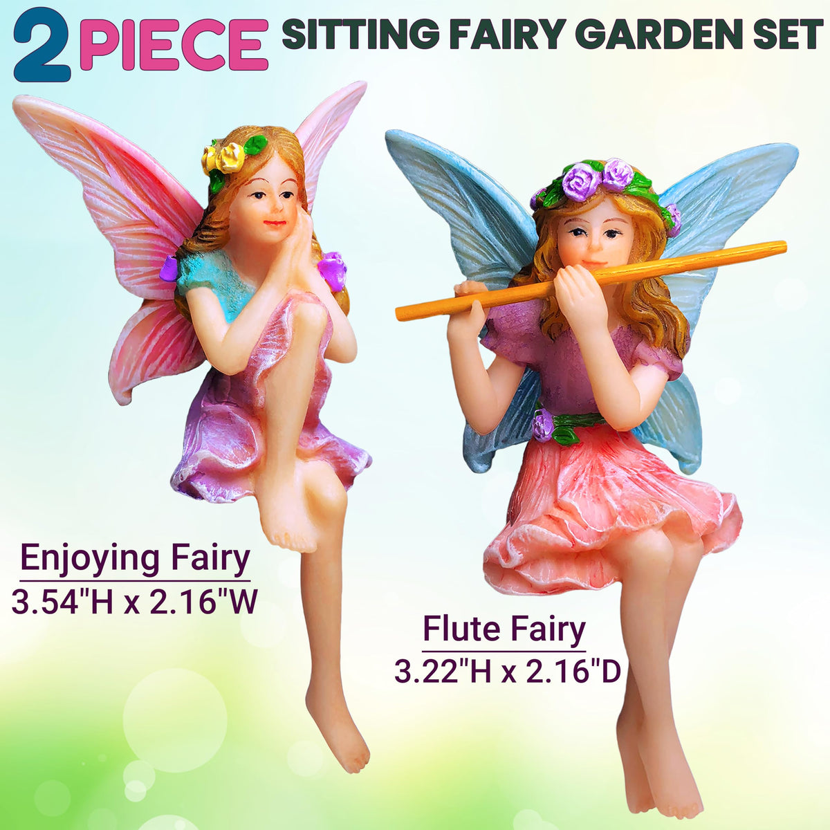 Mood Lab's sitting fairy figurines complement terrariums and indoor shelves with charm.