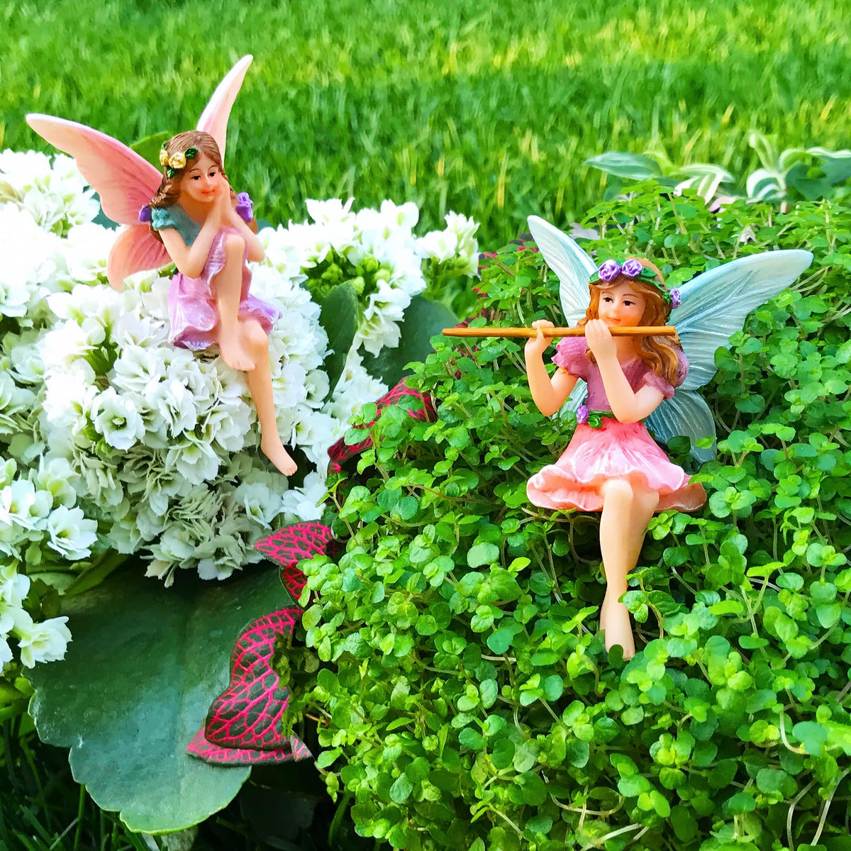 Mood Lab sitting fairy figurines bring gentle storytelling to indoor decor.