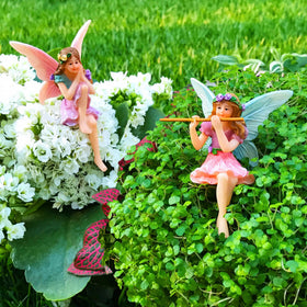 Mood Lab sitting fairy figurines bring gentle storytelling to indoor decor.