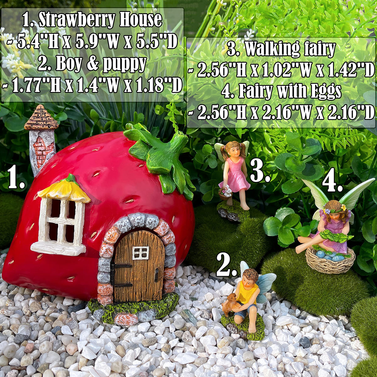 Mood Lab Fairy Garden Strawberry House 2 — ideal outdoor decor and charming centerpiece.
