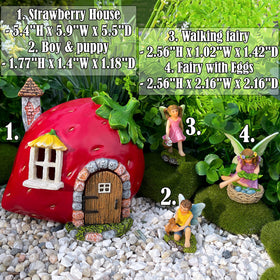Mood Lab Fairy Garden Strawberry House 2 — ideal outdoor decor and charming centerpiece.