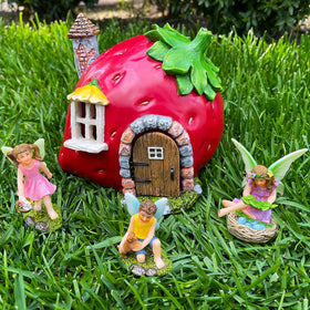 Mood Lab Fairy Garden Strawberry House 4 — durable outdoor-ready decoration with vivid colors.
