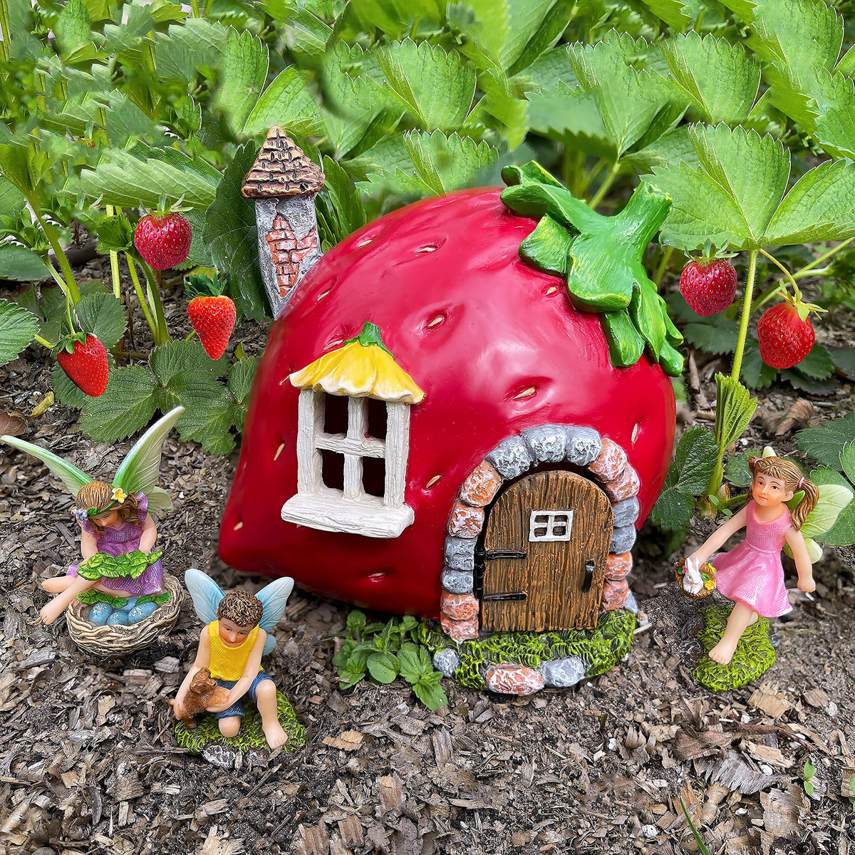 Mood Lab Fairy Garden Strawberry House 5 — secure packaging protects every figurine during shipping.