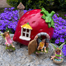 Mood Lab Fairy Garden Strawberry House 6 — cohesive set for garden and shelf displays.