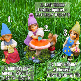 Mood Lab garden gnome lady-3 statue adds charm to lawn corners.