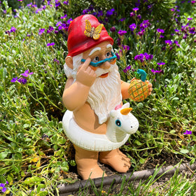 Mood Lab gnome statue stands about nine inches for porches or patios.