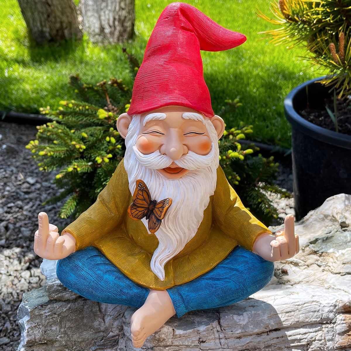 Mood Lab resin gnome with UV coating ready for outdoor use.