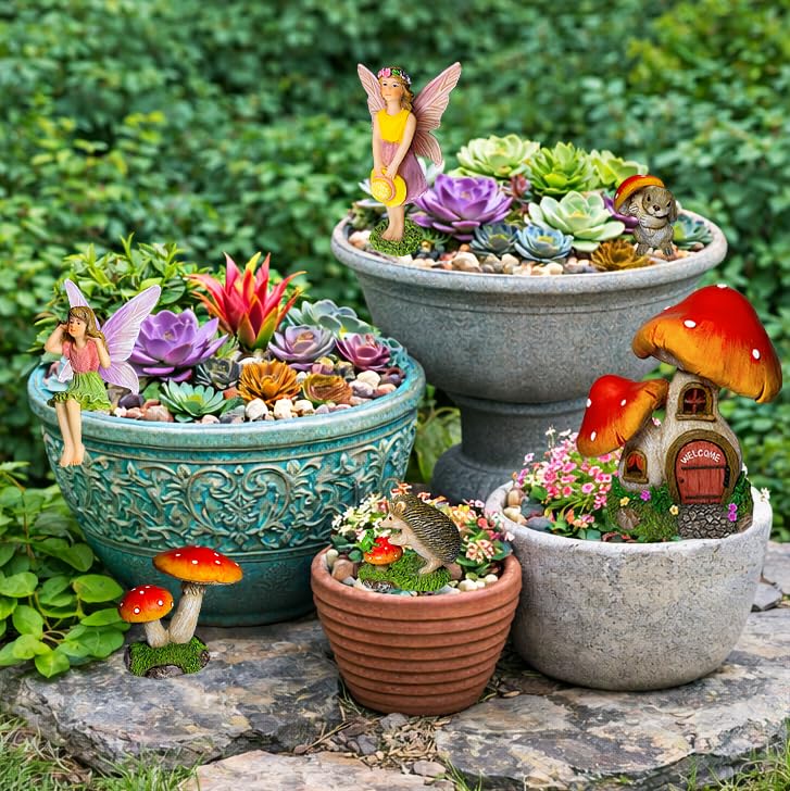 Mood Lab resin figurines designed for outdoor use with a protective coating.