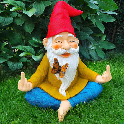 Mood Lab Zen Garden Gnome in yoga pose for outdoor decor.
