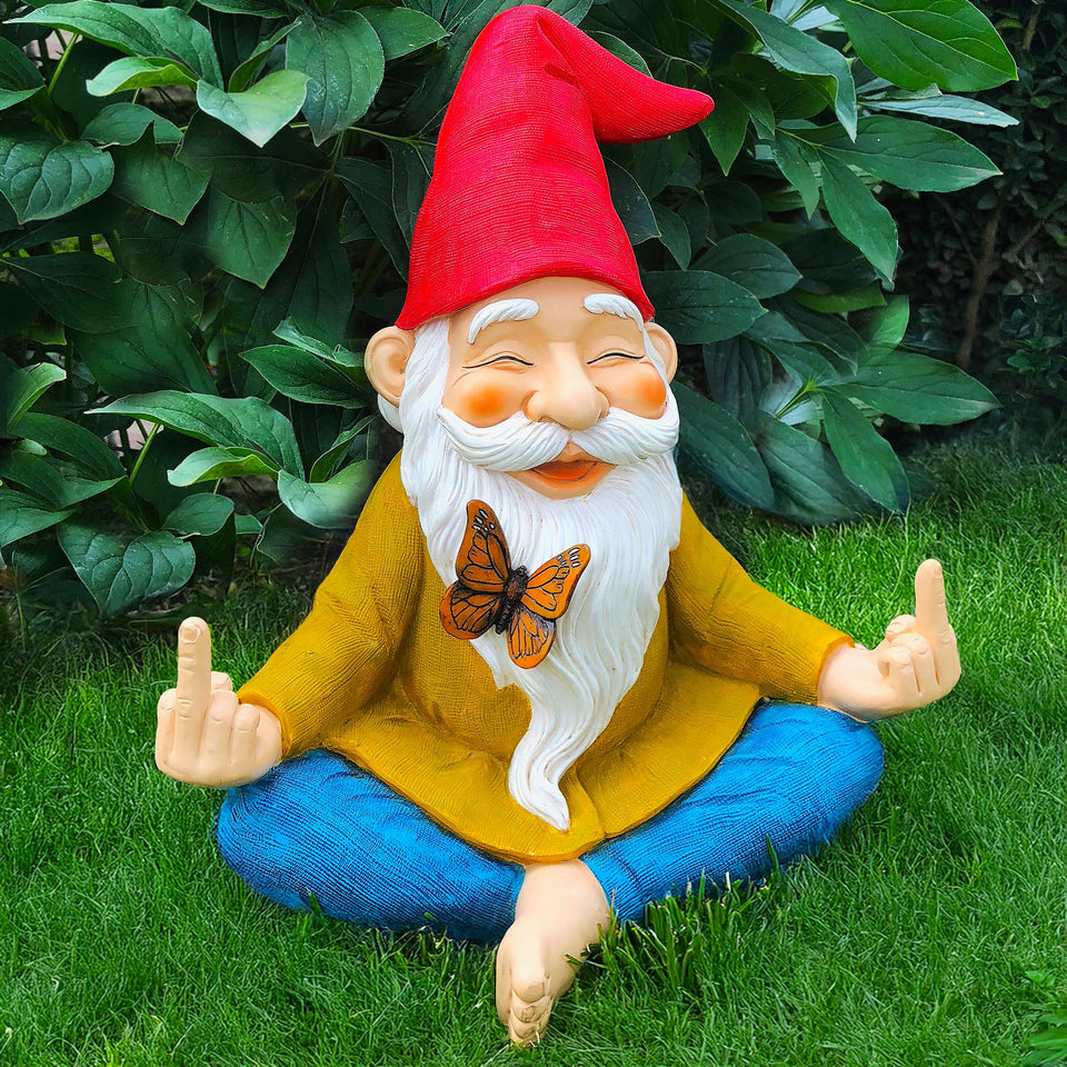 Mood Lab Zen Garden Gnome in yoga pose for outdoor decor.