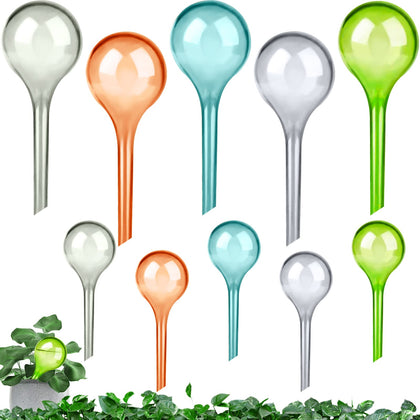 Moodaily large cyan watering globe delivering steady moisture to indoor plants.