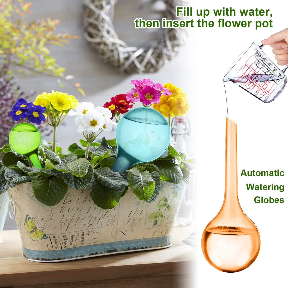 Moodaily large lake blue globe designed for even water release in containers.