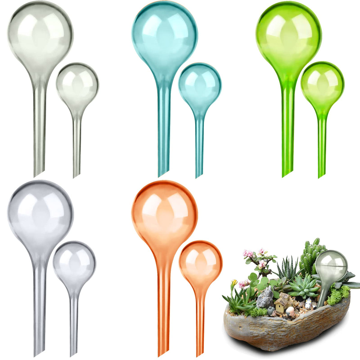 Moodaily small gray globe offering controlled irrigation for balcony herbs.