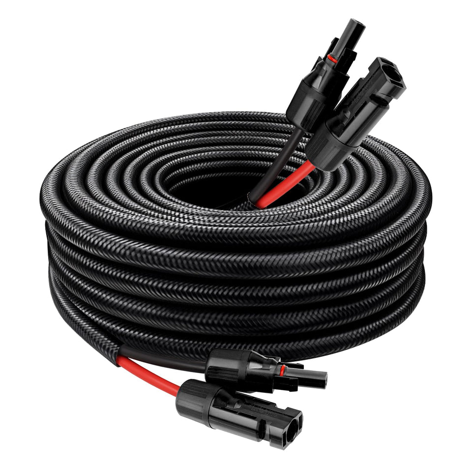 MOOKEERF solar extension cable 10AWG 15ft with sturdy conductors for reliable power transfer.