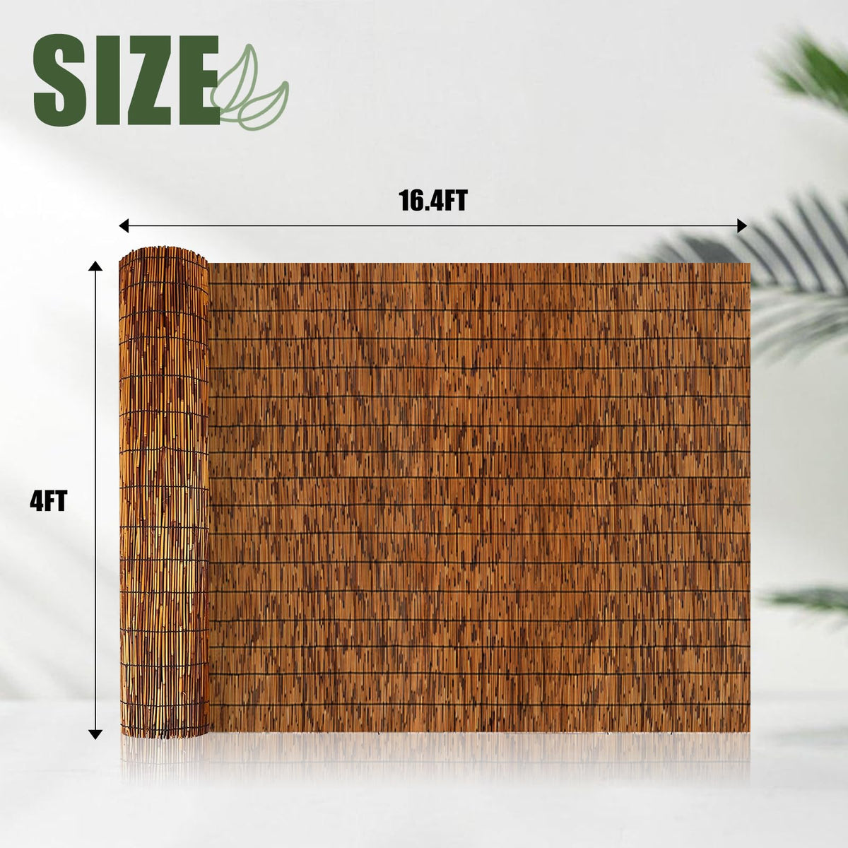 MOOKNAT natural brown reed fence enhances backyard privacy.