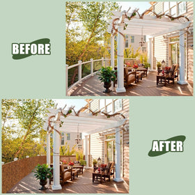 MOOKNAT reed screen provides shade and seclusion for patios.