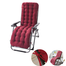 Moonase patio chaise lounger cushion in wine red for outdoor lounging.