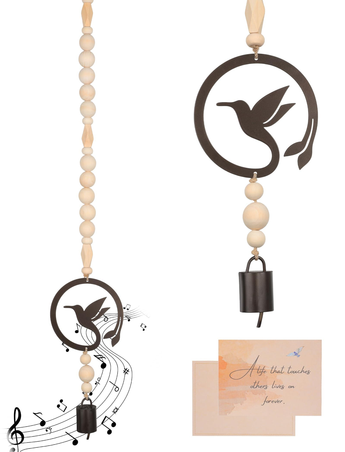 Mooncraftlogy hummingbird wind chime design enhances memory space with graceful movement