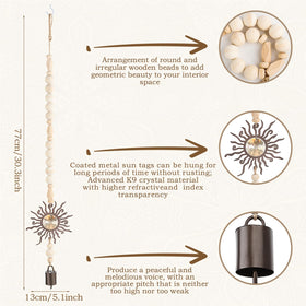 Mooncraftlogy metal bell closeup highlighting crisp, soothing wind chime tones