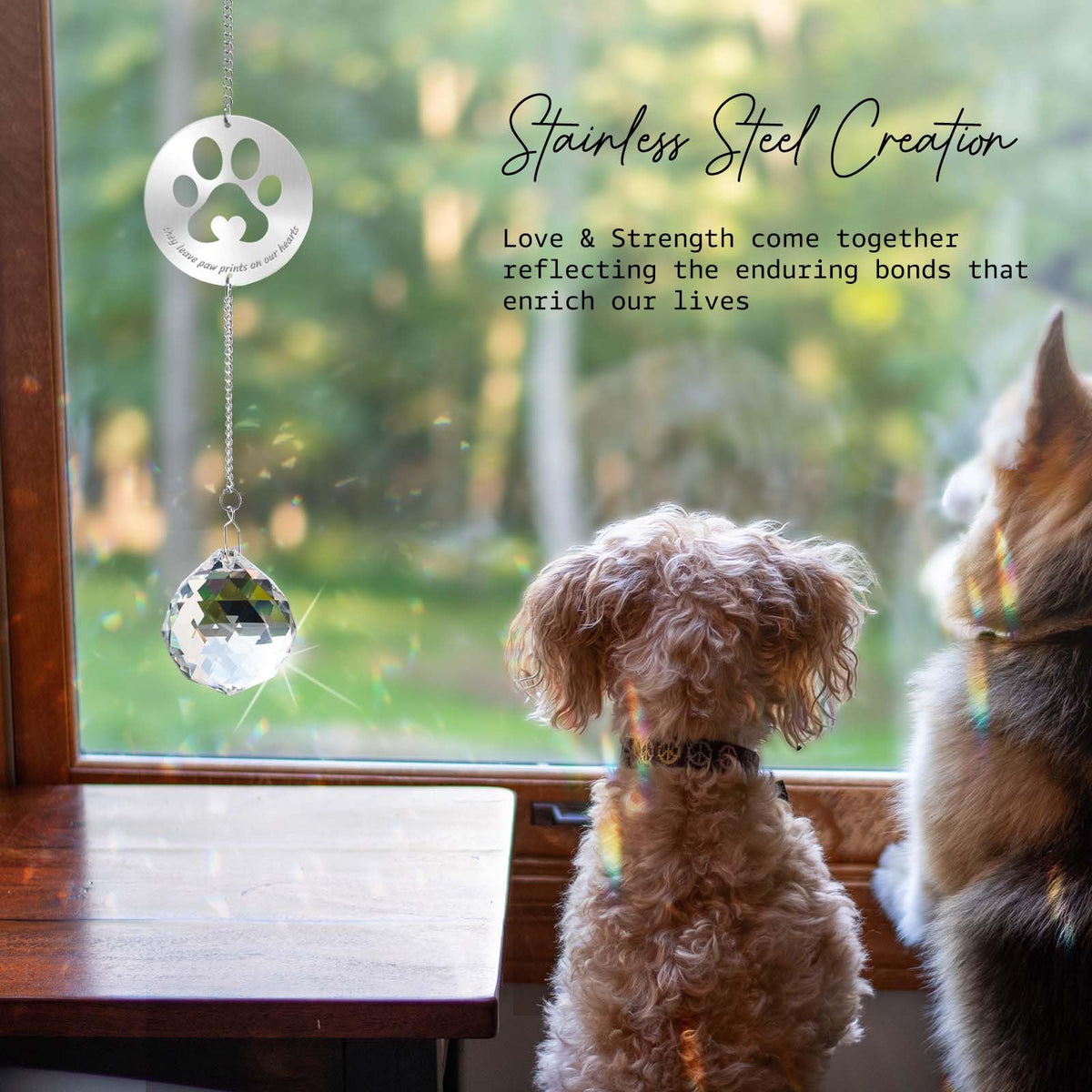 Mooncraftlogy paw-print disc adds a personal memorial touch.