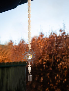Mooncraftlogy porch wind chime adds visual charm and gentle sound
