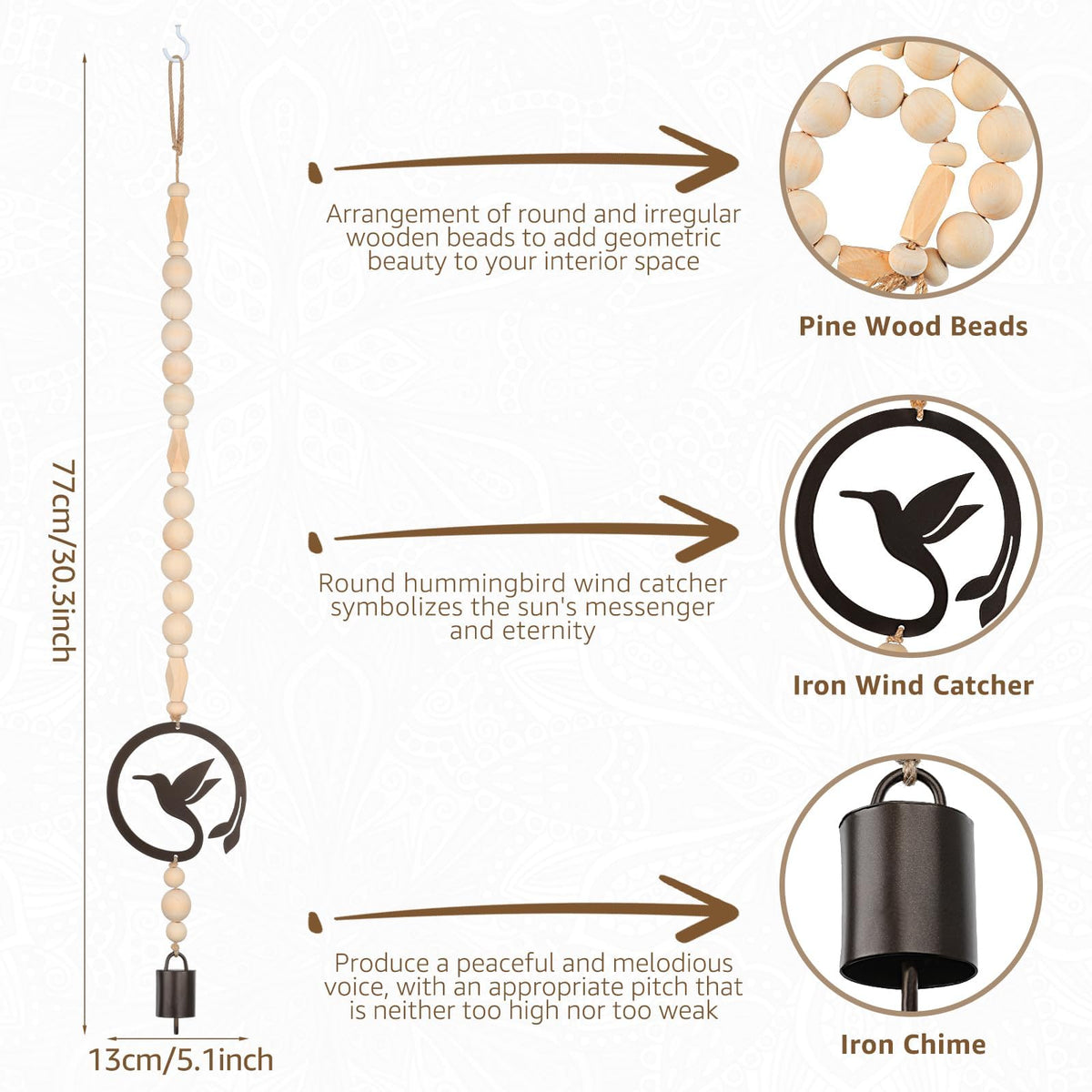 Mooncraftlogy soothing tone wind chime creates a calm ambient sound