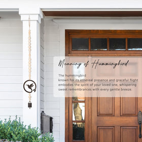 Mooncraftlogy sympathy card quote accompanying the wind chime