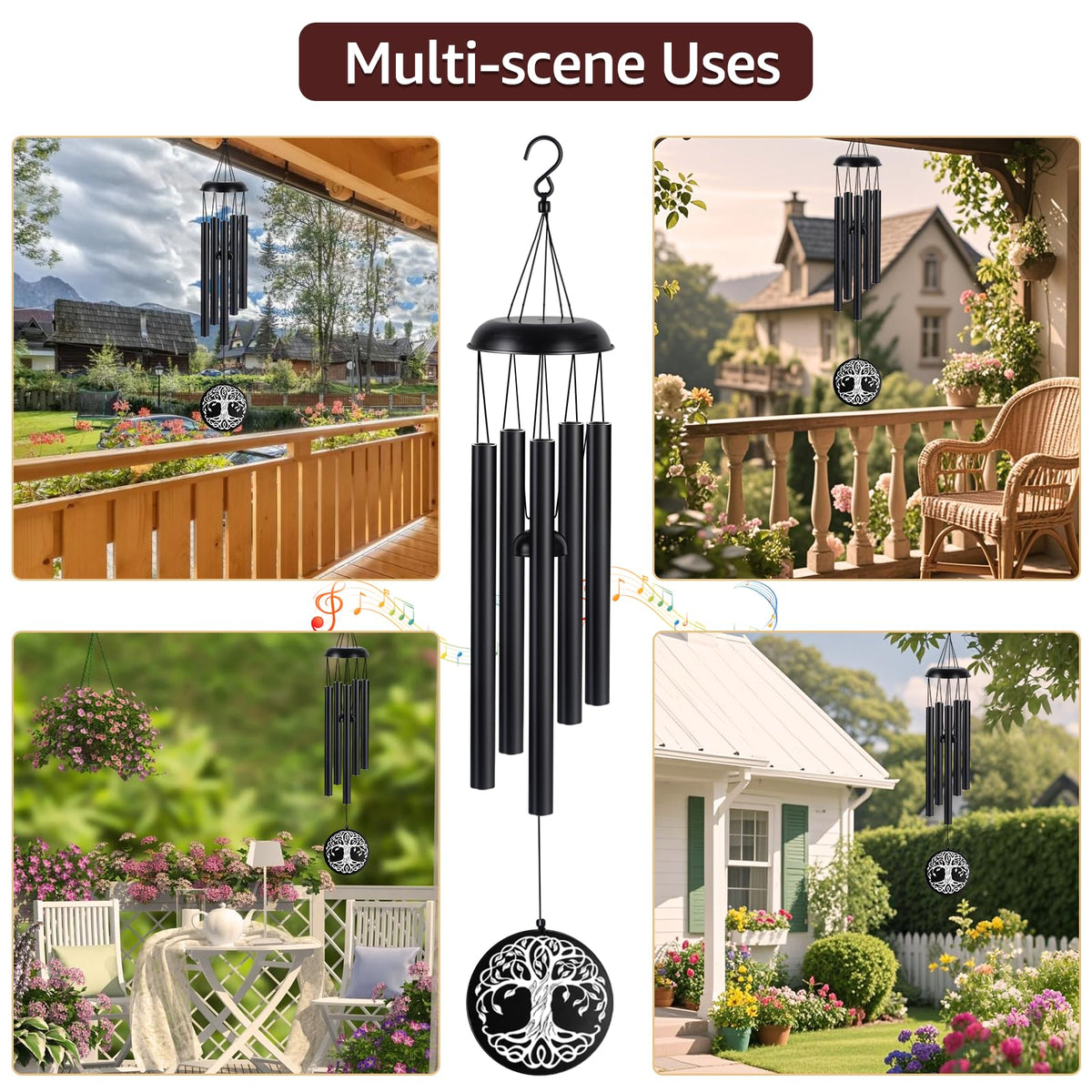 Mooncraftlogy sympathy wind chimes outdoor weather resistant memorial decor.