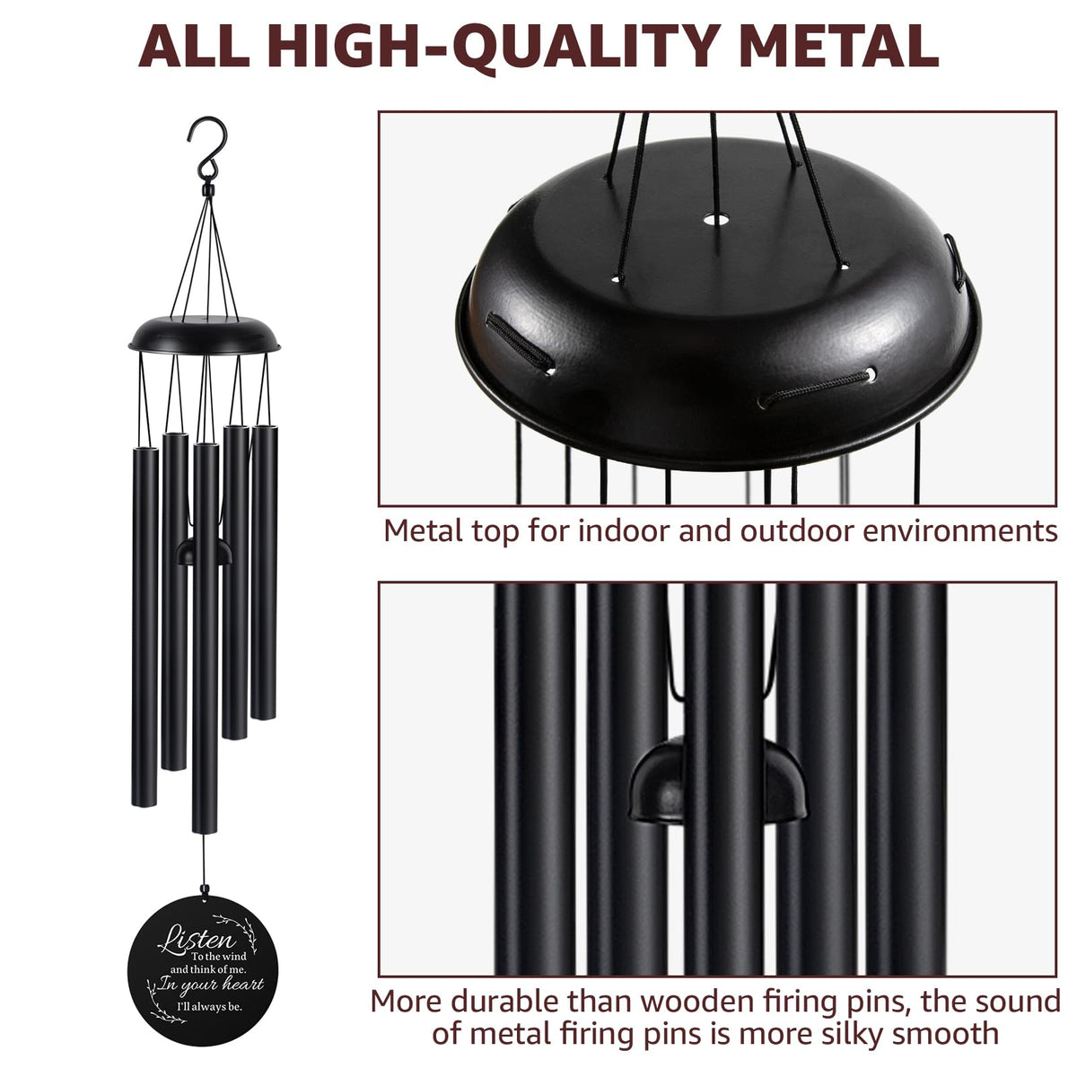 Mooncraftlogy sympathy wind chimes adjustable firing pin for tone control.