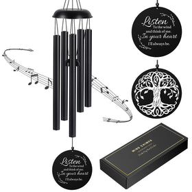 Mooncraftlogy sympathy wind chimes top cap close-up shows durable metal design for outdoors.
