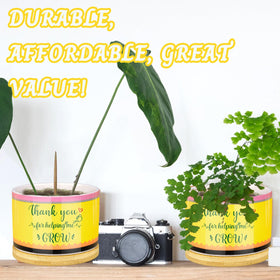 Moonld teacher appreciation pots showcase durable ceramic construction and charm.