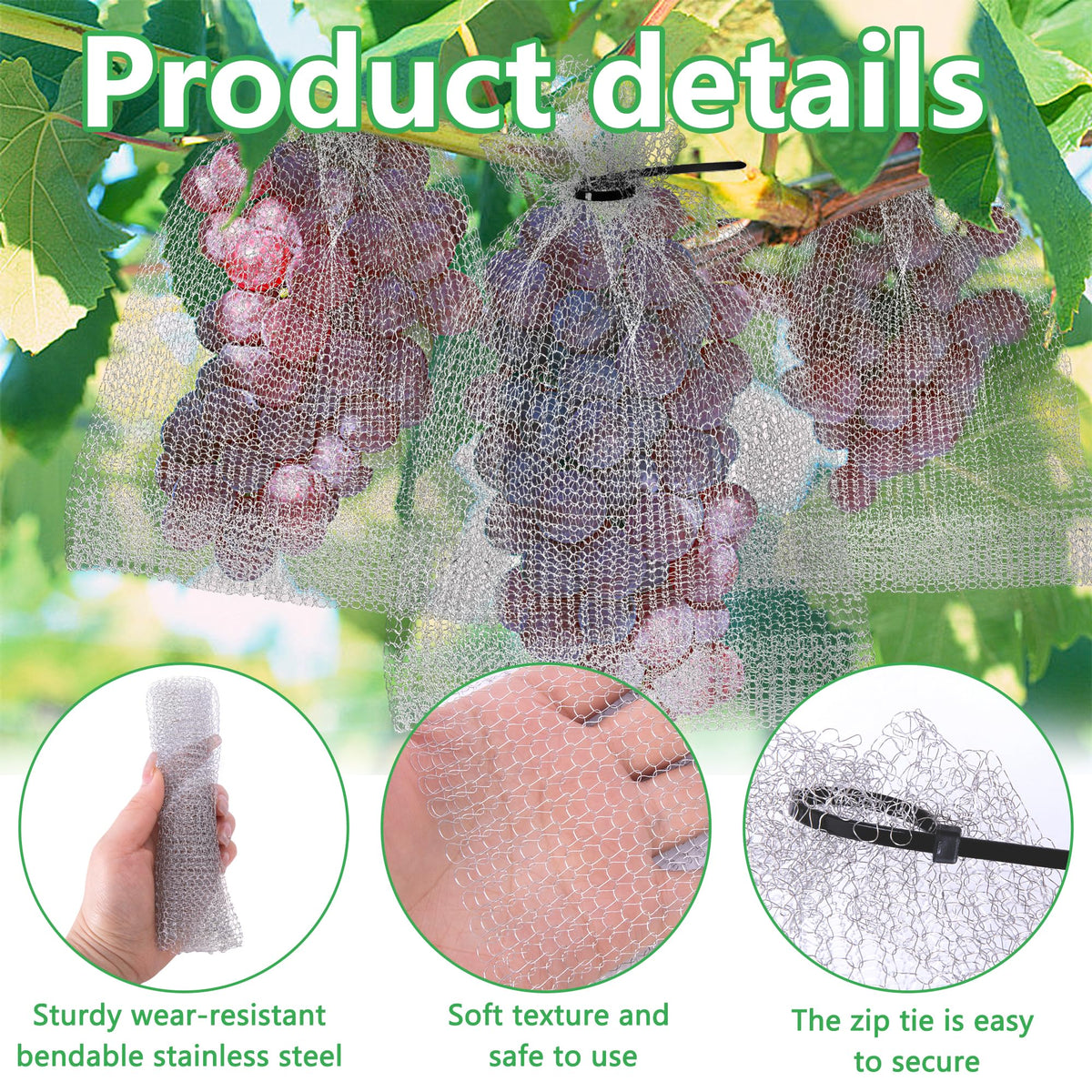 Moonoom bag with zip ties demonstrates easy, secure sealing for fresh produce