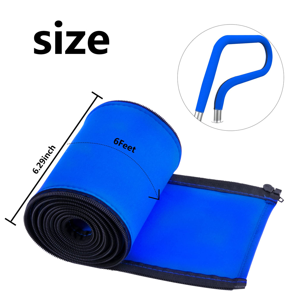 Moonoom neoprene pool handle slip-cover enhances grip and keeps rail dry.