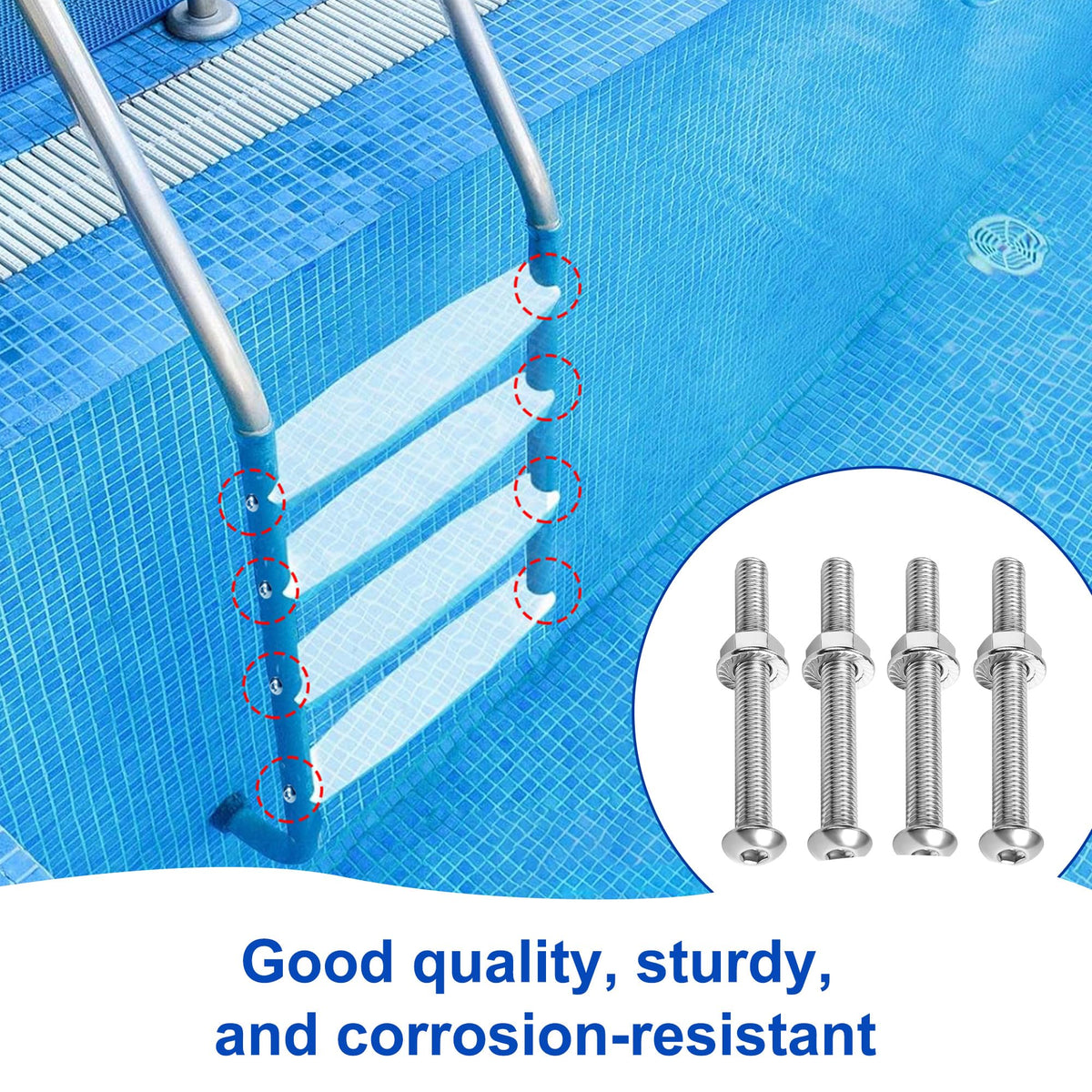 Moonoom pool ladder bolt kit ideal for ladder installation and fixes
