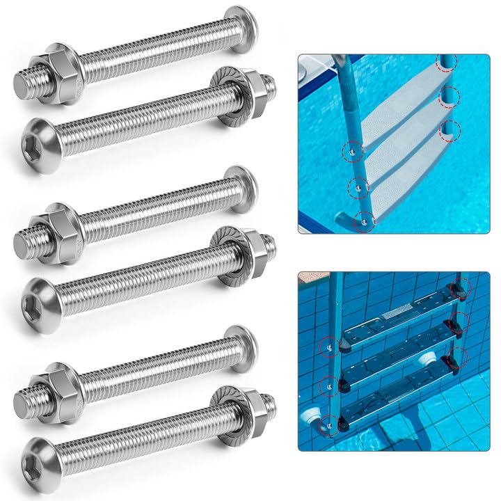 Moonoom pool ladder bolts and nuts kit for secure above-ground ladders