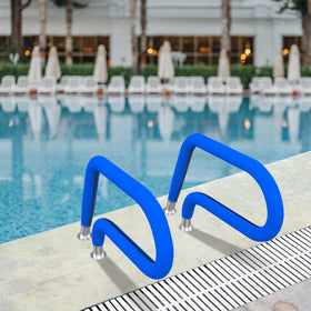 Moonoom pool rail cover with rugged zipper securing the fit and placement.