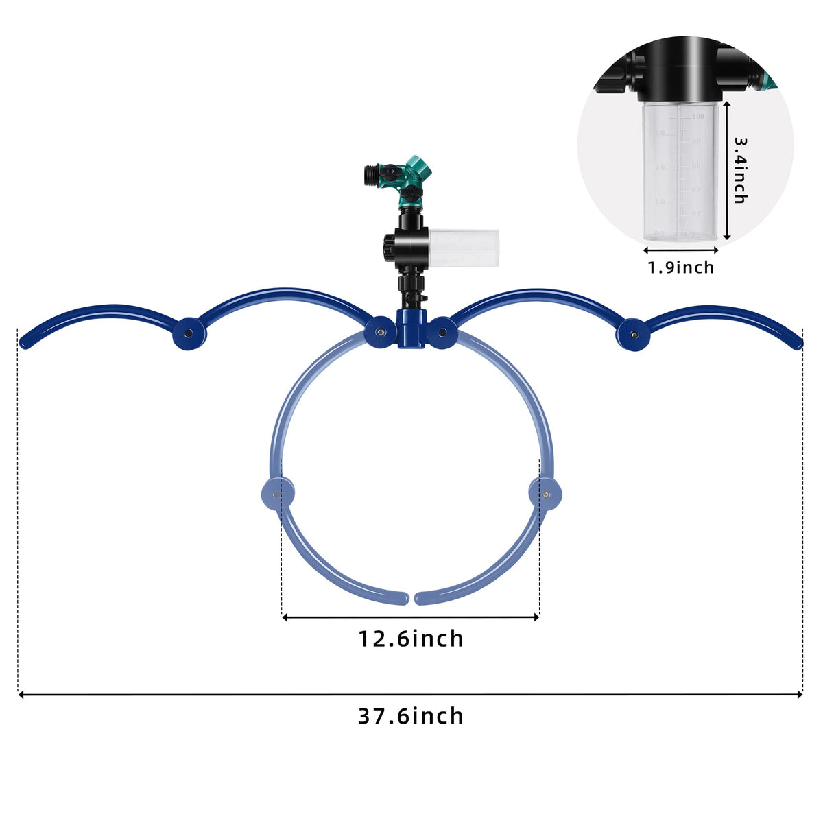 Moonoom tree root watering tool connects to hose for easy drip irrigation.
