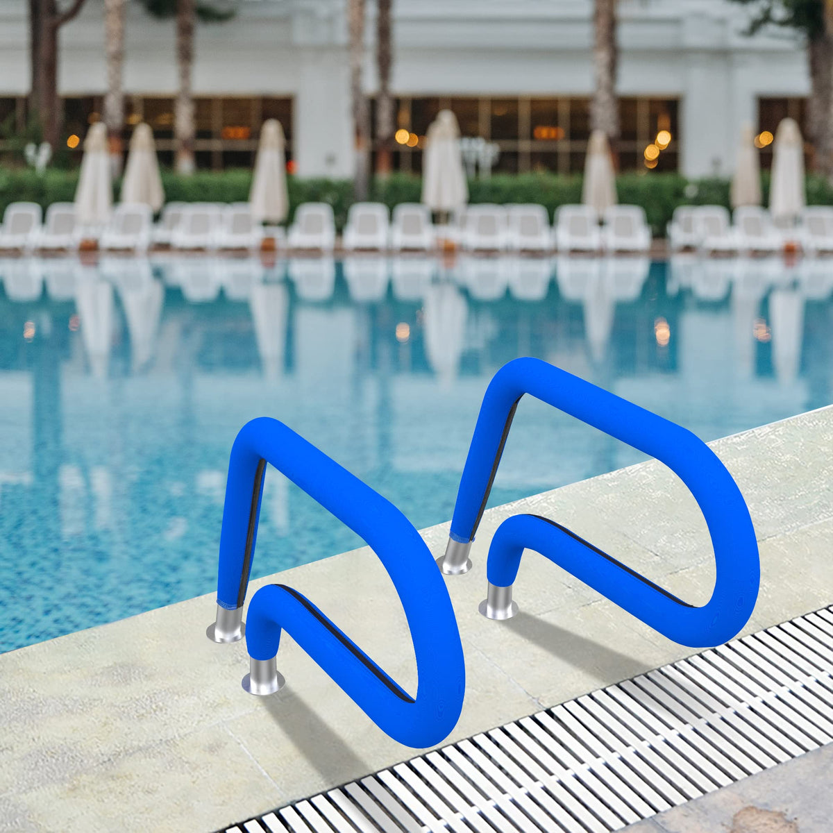 Moonoom zippered pool rail cover stays in place for safety.