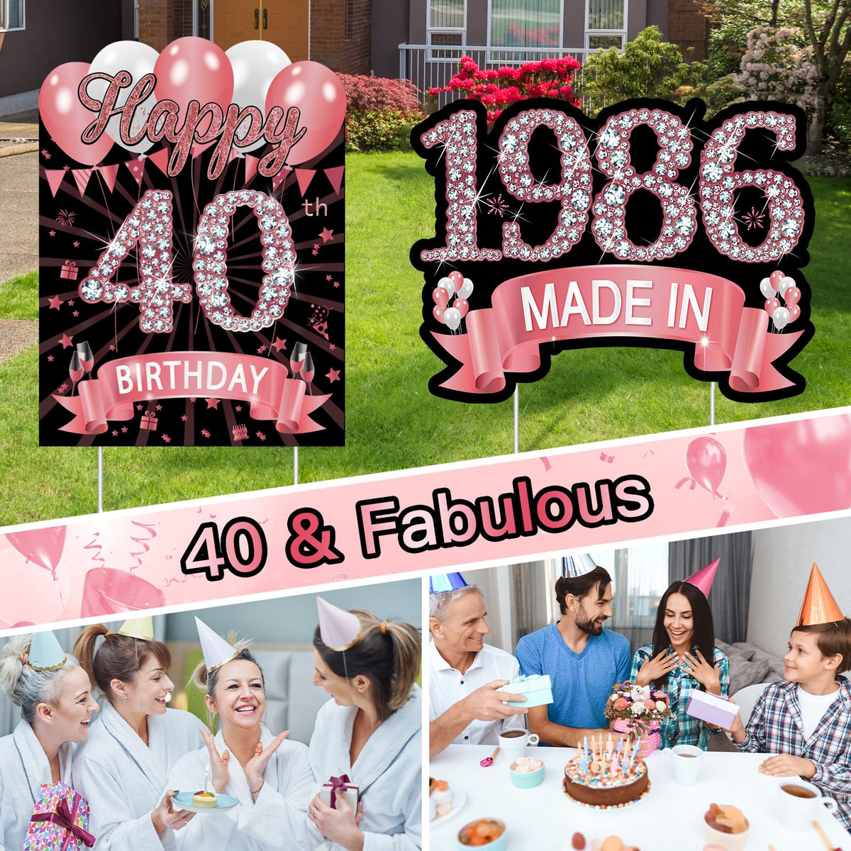 MOORAY diamond-40-sign emphasizes milestone with bold, eye-catching numerals.