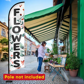 MOORDYSES 12ft x 2.5ft size stands prominently outdoors.