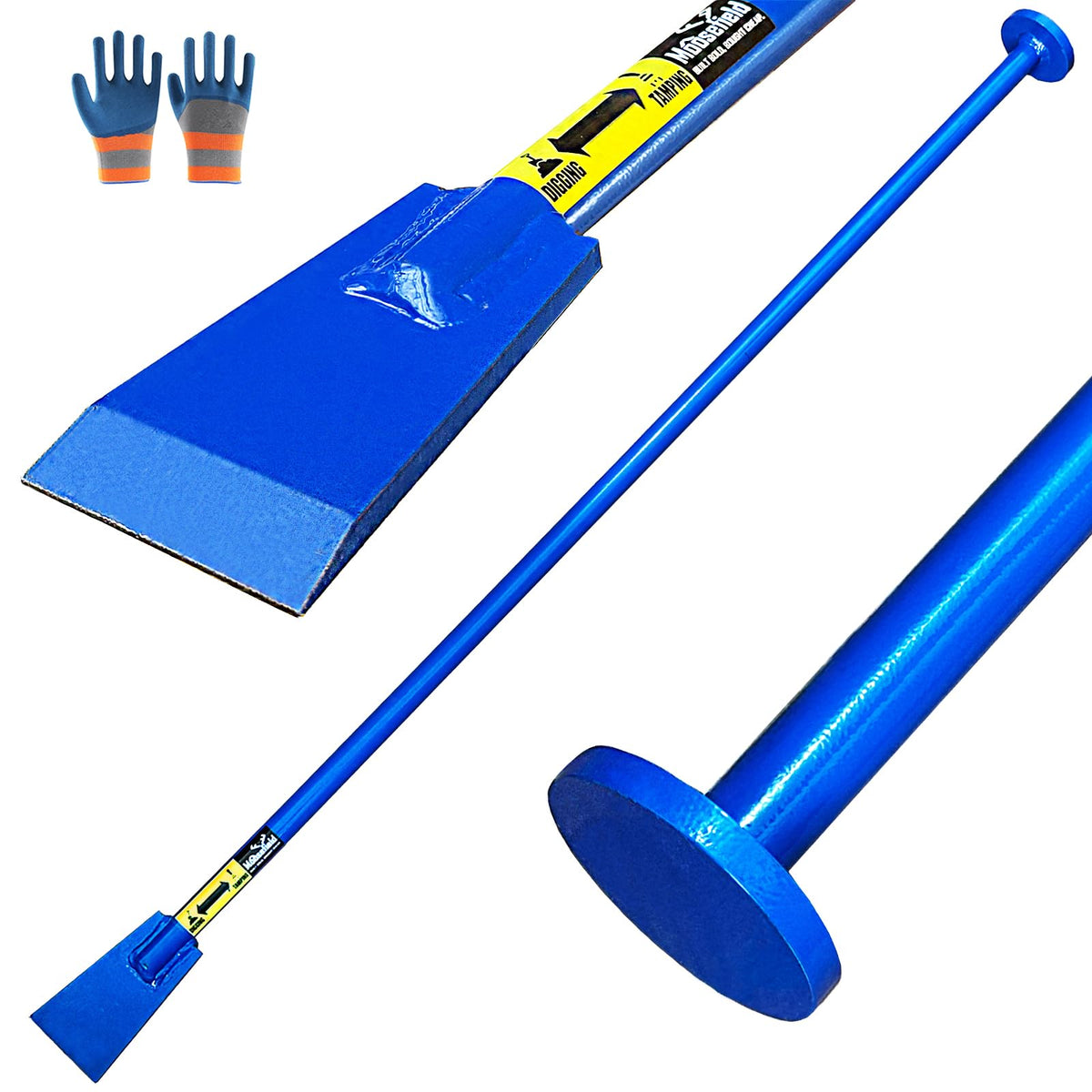 Moosefield dig-bar with spade blade for precise post hole digging.