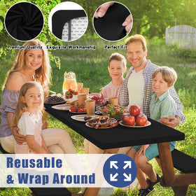Moosfor machine-washable tablecloth simplifies cleanup after picnics.