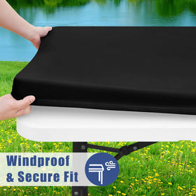 Moosfor waterproof tablecloth beads liquids for easy cleanup.