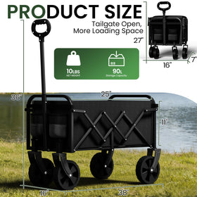 Moothing Foldable Wagon with open handle shows easy loading on the go.