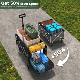 Moothing utility wagon with 130L capacity for groceries and gear