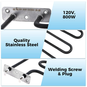 MOOTVGOO stainless steel heating element close-up showing durability and heat stability.
