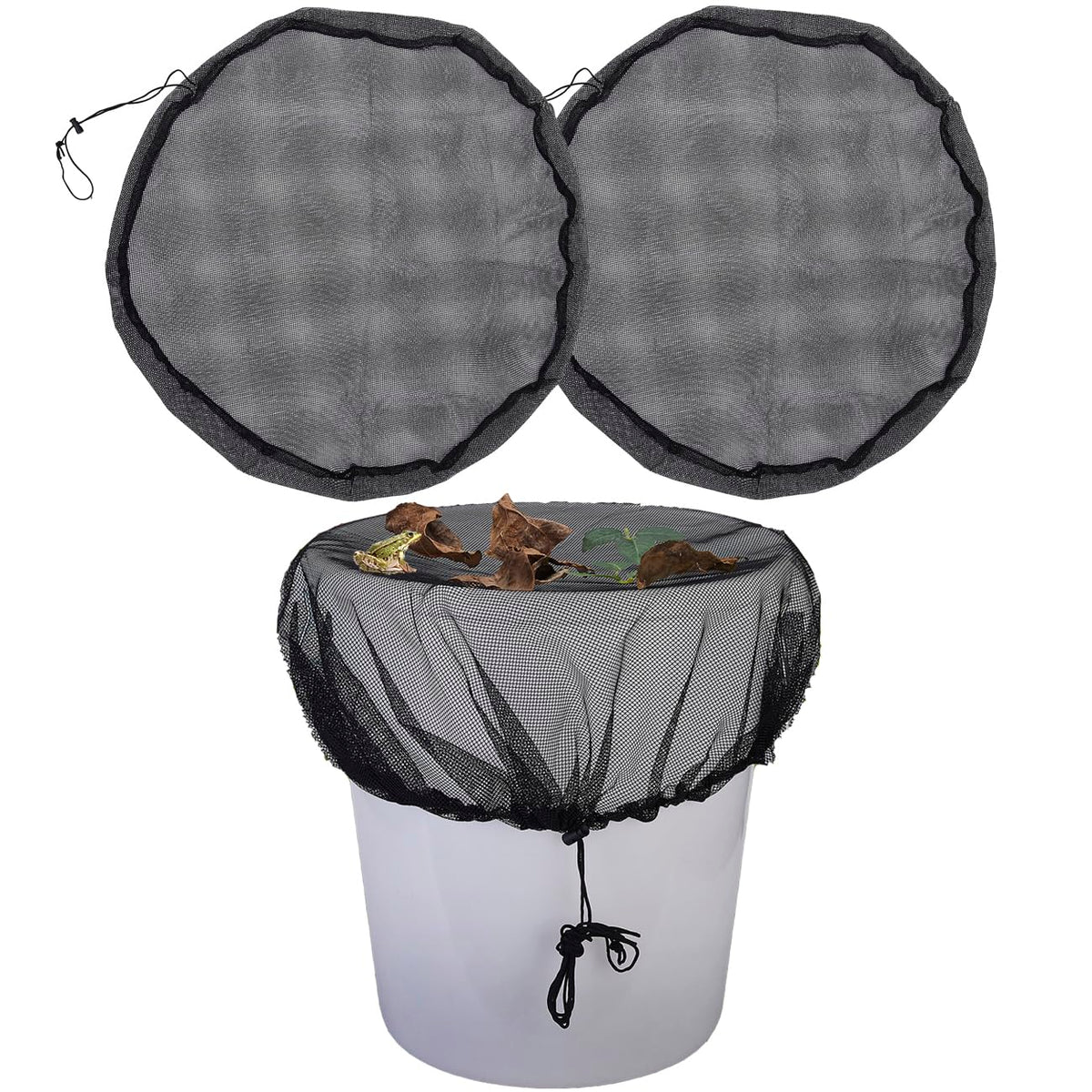 MOPHOEXII rain barrel mesh cover 2pcs protects water from leaves and debris