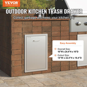 Mophorn stainless steel trash drawer doors protecting contents from weather